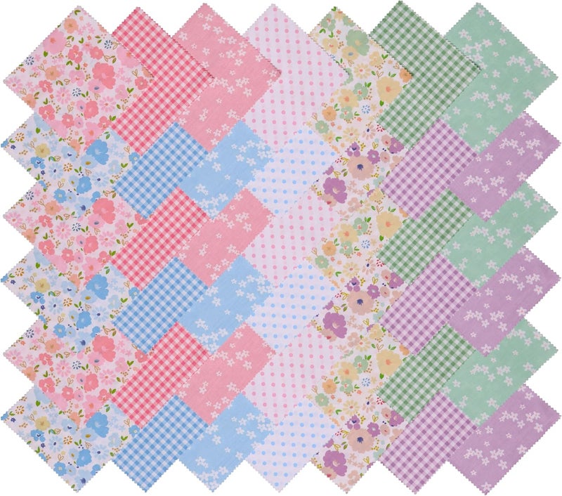 Hanjunzhao 42 Pcs Layer Cake Fabric for Quilting 10 inch - Layer Cakes 10 inch Squares for Quilting - Fabric Squares 10x10-10" Cotton Material for Sewing - Sweet Garden - Image 2